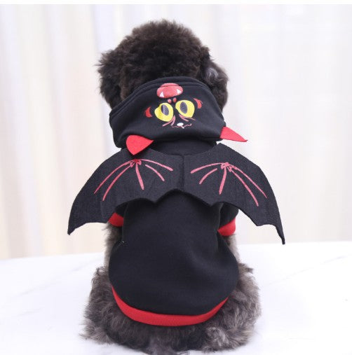 style: Style4, Size: M - Halloween Pet Funny Black Skull Horror Make-up Cat Accessories Pet Dress Up Costume