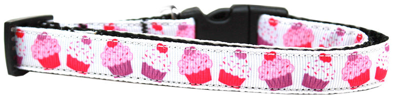 This 5/8" wide size medium narrow dog collar is made of durable nylon with a high quality ribbon overlay.  It is adjustable to fit a neck size from 10-18".