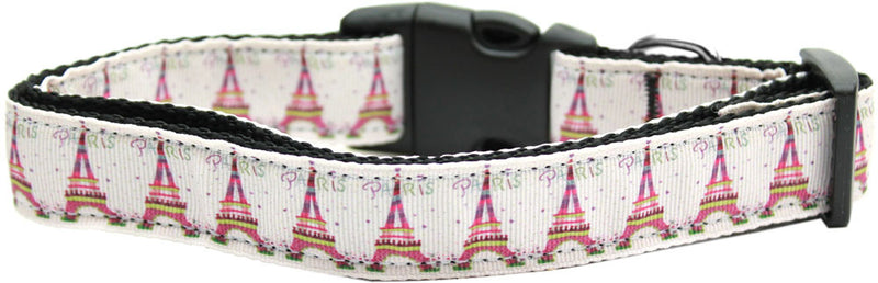 This 1" wide size large dog collar is made of durable nylon with a high quality ribbon overlay.  It is adjustable to fit a neck size from 18-26".