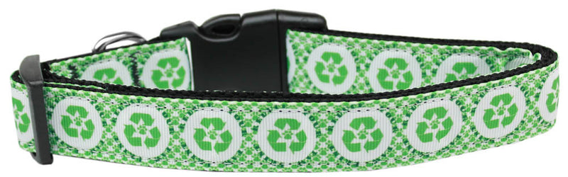 This 5/8" wide size medium narrow dog collar is made of durable nylon with a high quality ribbon overlay.  It is adjustable to fit a neck size from 10-18".