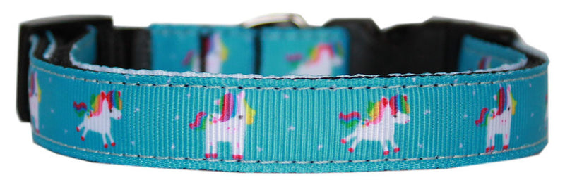 This 5/8" wide size medium narrow dog collar is made of durable nylon with a high quality ribbon overlay.  It is adjustable to fit a neck size from 10-18".