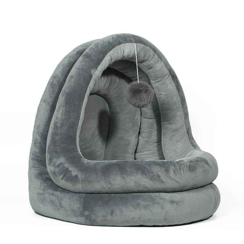 Color: Grey, Size: M - Small doghouse yurt law fighting dog house