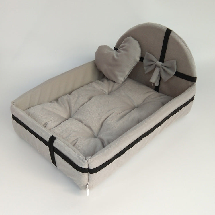 Color: Grey, Dimensions: 55x55x9cm - Fashionable Pet Supplies Removable And Washable Pet Bed Puppy Dog Mattress