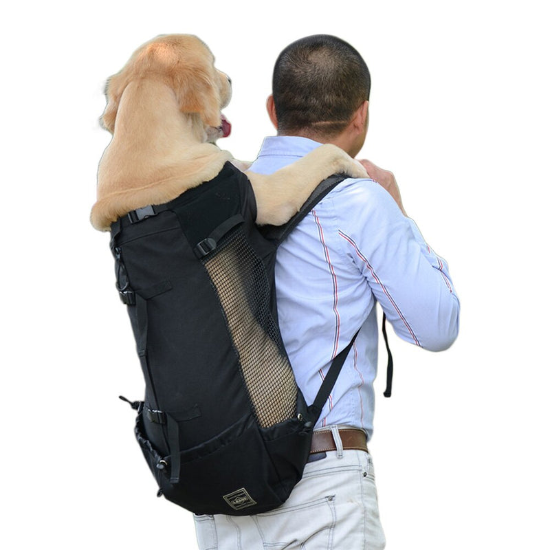 Color: Black, Size: XL - Dog backpack pet backpack go out and carry