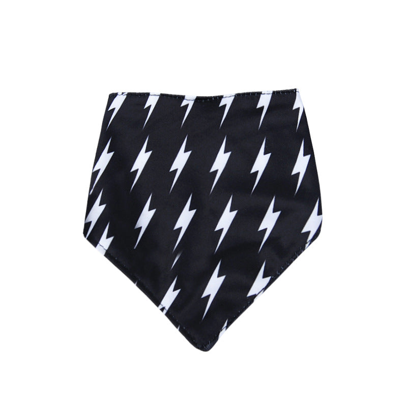 Color: Lightning, Size: L - Pet triangle scarf small dog Bib