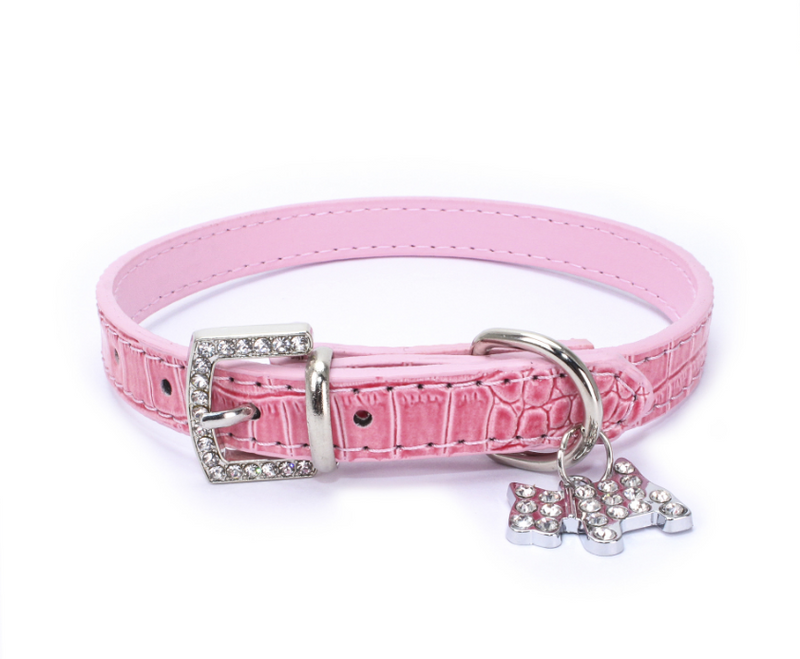 Color: Pink, Specification (length * width): S - pattern puppy charm pet collar dog chain dog ring