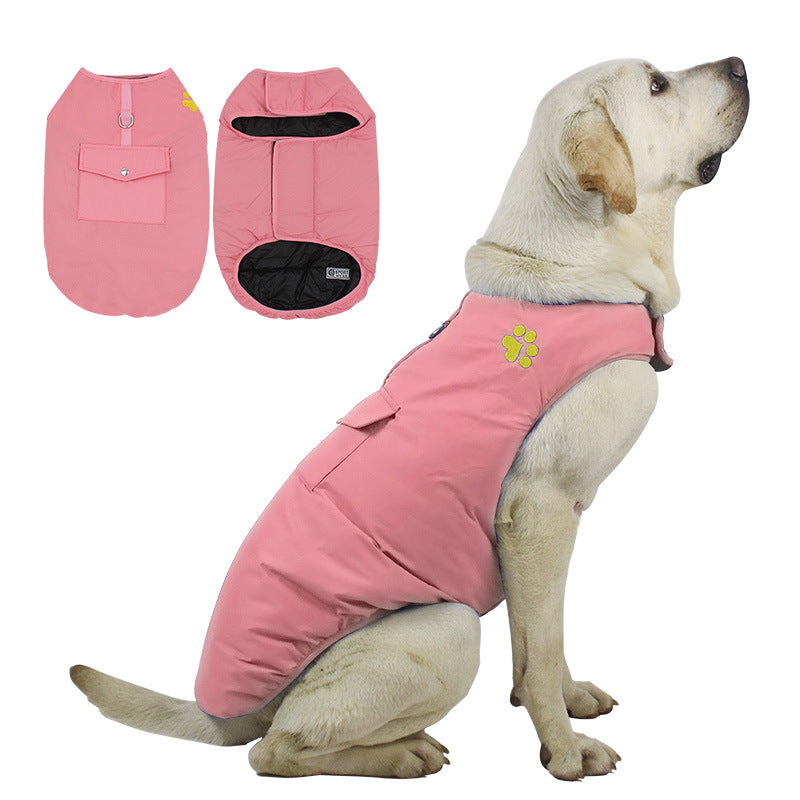 Color: Pink, Size: 3XL - Windproof and waterproof pet clothes