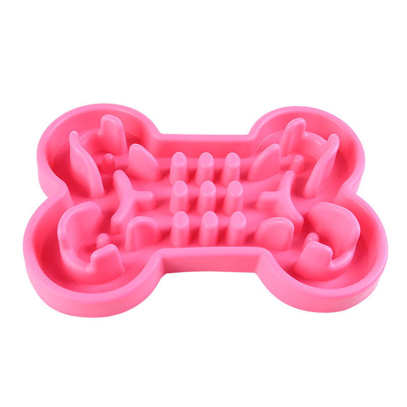 Color: Rose Red, Size: S - New Pet Supplies Bone Puzzle Stop Eating Dog Bowl