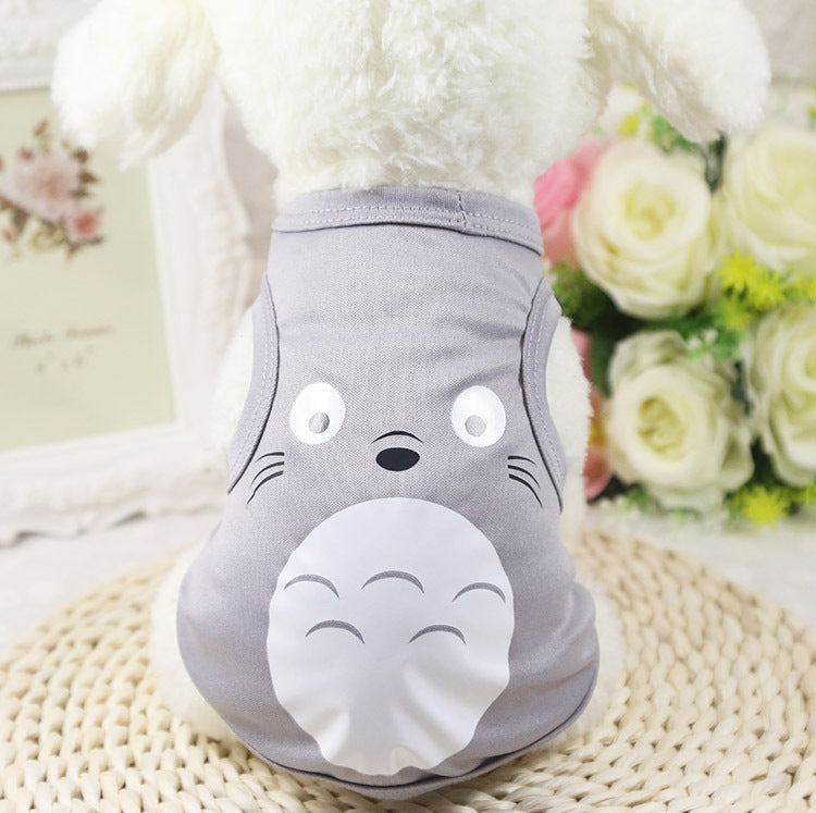 Style: Grey Totoro, Size: XL - Cute Pet Vest Clothing Small Puppy Costume Summer Apparel