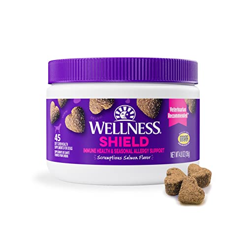 Wellness Salmon Flavored Soft Chew Immune & Allergy Supplements for Dogs, 45 Count