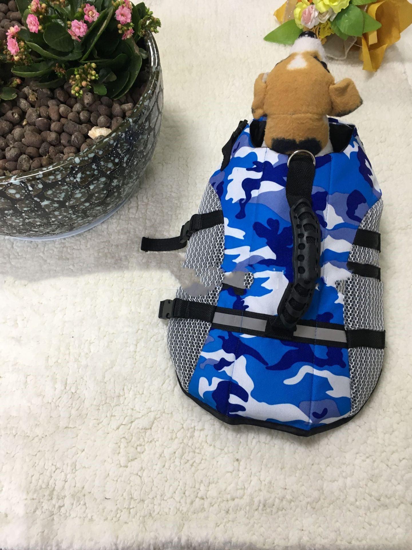 Color: Blue, Size: M - Style Pet Life Jacket Outdoor Dog Training Suit Swimsuit