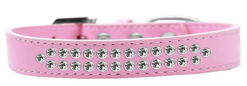 3/4" wide collar adorned with 2 rows of rhinestones and a rhinestone buckle.