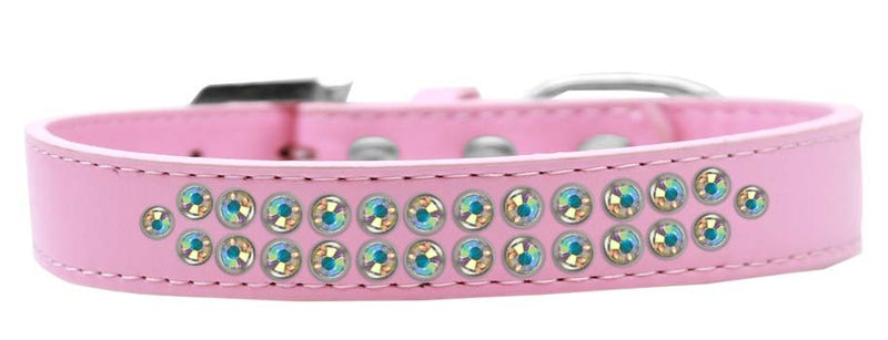 3/4" wide collar adorned with 2 rows of rhinestones and a rhinestone buckle.