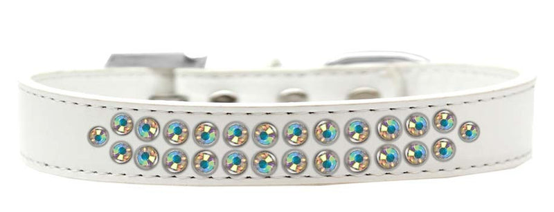 3/4" wide collar adorned with 2 rows of rhinestones and a rhinestone buckle.