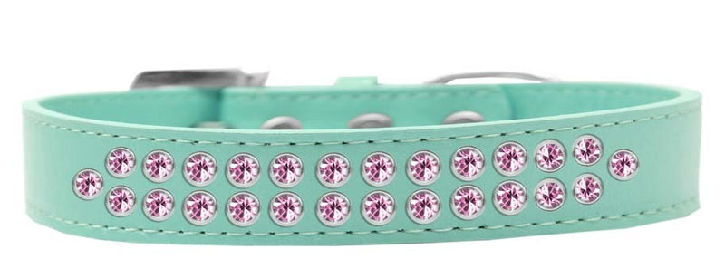 3/4" wide collar adorned with 2 rows of rhinestones and a rhinestone buckle.