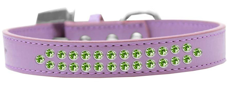 3/4" wide collar adorned with 2 rows of rhinestones and a rhinestone buckle.