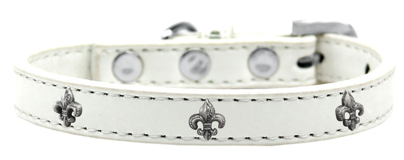 1/2" wide dog collar with charms securely riveted onto the pet collar for a fun look on a high quality, faux leather collar.