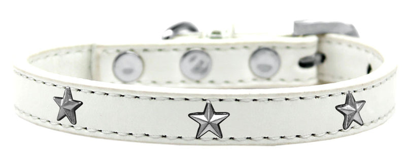 1/2" wide dog collar with charms securely riveted onto the pet collar for a fun look on a high quality, faux leather collar.