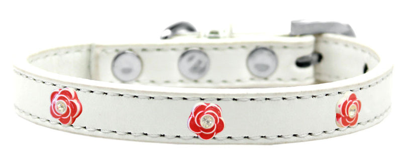 1/2" wide dog collar with charms securely riveted onto the pet collar for a fun look on a high quality, faux leather collar.