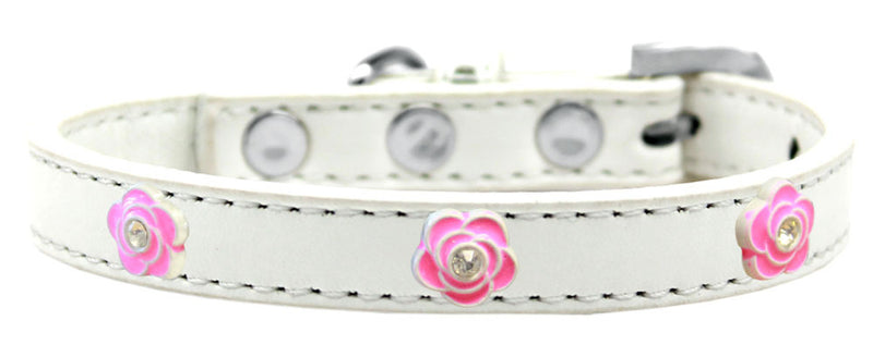 3/4" wide dog collar with charms securely riveted onto the pet collar for a fun look on a high quality, faux leather collar.