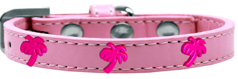 1/2" wide dog collar with charms securely riveted onto the pet collar for a fun look on a high quality, faux leather collar.