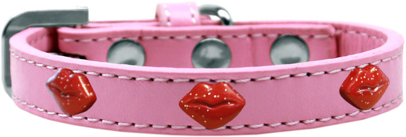 3/4" wide dog collar with charms securely riveted onto the pet collar for a fun look on a high quality, faux leather collar.