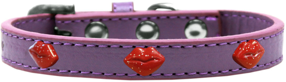 1/2" wide dog collar with charms securely riveted onto the pet collar for a fun look on a high quality, faux leather collar.