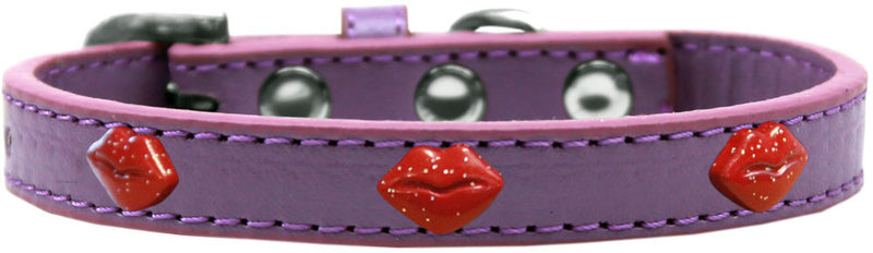 1/2" wide dog collar with charms securely riveted onto the pet collar for a fun look on a high quality, faux leather collar.