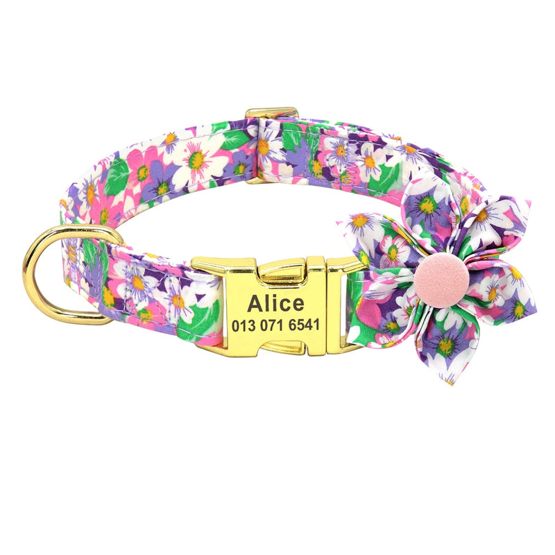 Nylon Print Dogs ID Collar