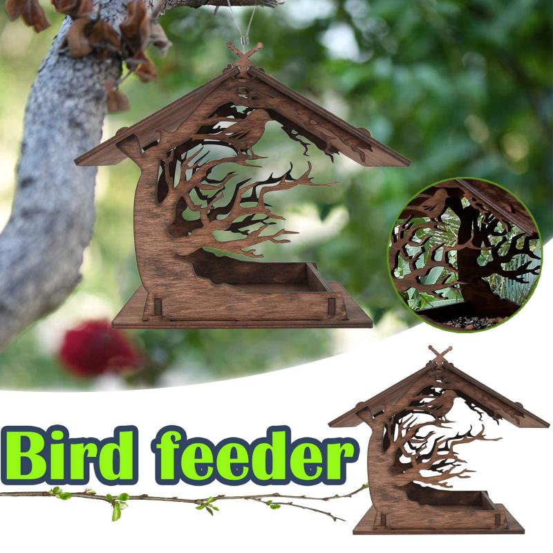 Wooden Bird Feeder Birdhouse