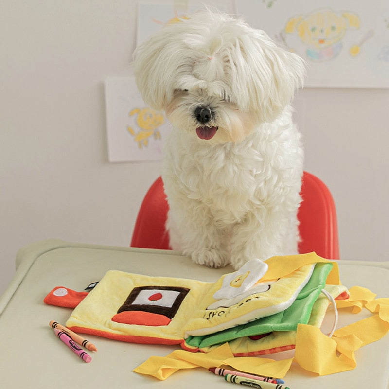 Finding Food Squeaking Book Dog