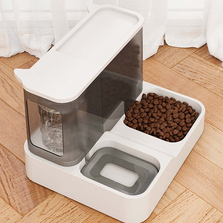 Automatic cat & dog feeder with water and kibble