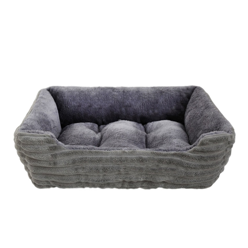 Grey square pet bed